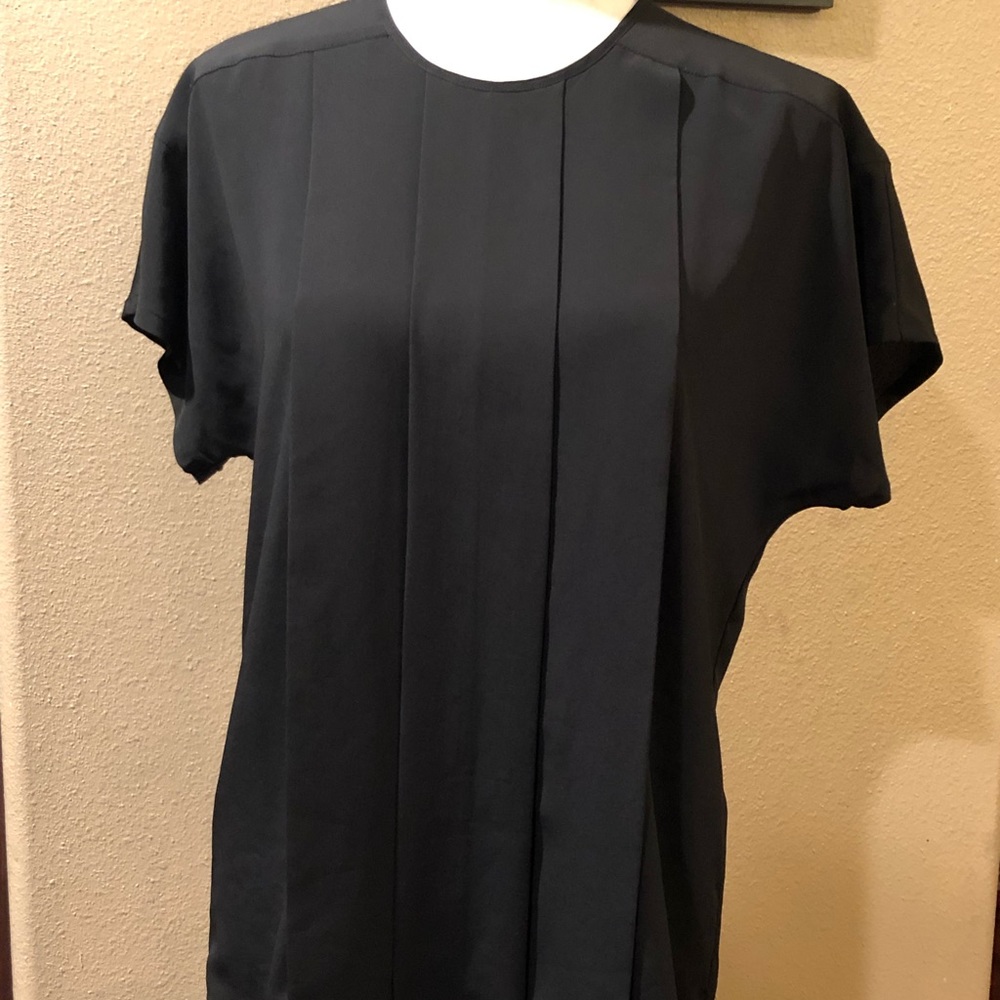 (No brand found) Black Short Sleeve Blouse Size 6 - Picture 1 of 4